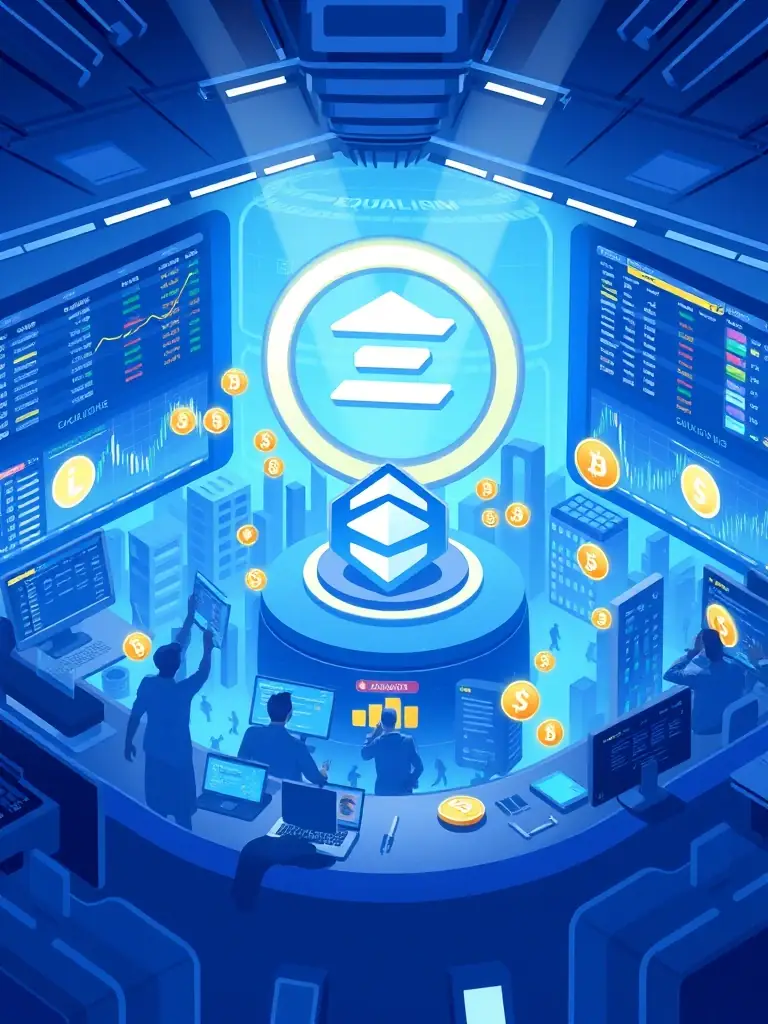 An image representing a centralized exchange (CEX) listing, highlighting the benefits of trading the Equalism token on major CEX platforms.
